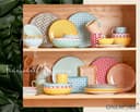 ONEMORE 36oz Colorful Pasta Bowls Set of 6 - Microwavable Oven and Dishwasher Safe Ceramic Shallow Bowl for Dinner, Soup, Assorted Colors - 7
