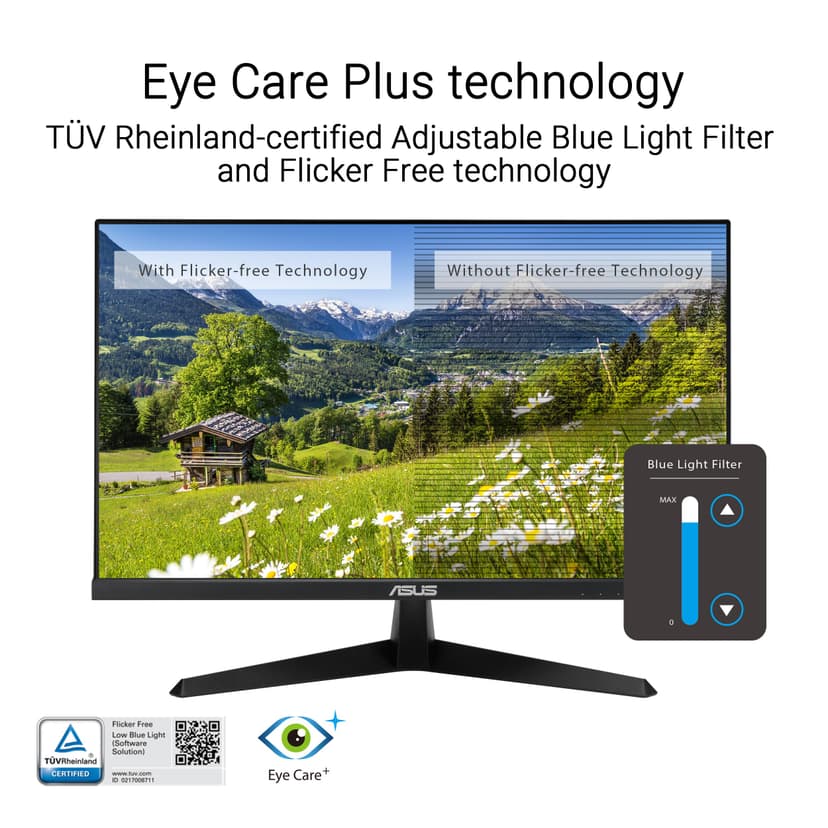 ASUS VY279HGR Eye Care Gaming Monitor – 27 inch FHD (1920x1080), IPS, 120Hz OC, SmoothMotion, 1ms MPRT, Adaptive Sync, Eye Care Plus, Blue Light Filter, Flicker Free, antibacterial, SmoothMotion - 5