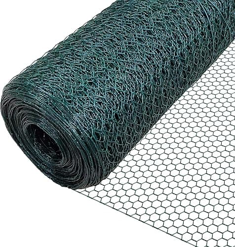 VOUNOT® Grillage a Poule en PVC Gaine Vert 1x25m Maille 2…