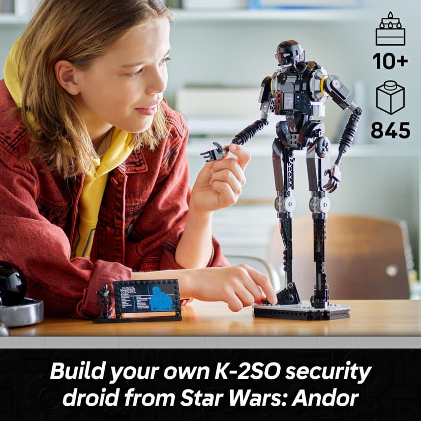 LEGO Star Wars 75434 K-2SO Security Droid Figure - Posable Play & Display Building Toy - Collectible Model Kit incl. an Information Plaque - Gift for Boys, Girls & Adult Andor Fans - 2
