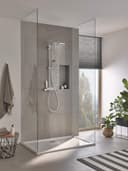 GROHE Vitalio Joy 310 - Cool Touch Thermostatic Mixer Shower Set (Water Saving Technology, Rain, Soap Tray, 110 mm 3 Spray Hand, Silicone Nozzles, Hose 1.75 m), Chrome, 26401001 - 2