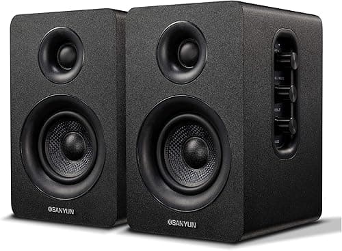 Sanyun SW208 3" Active Bluetooth 5.0 Bookshelf Speakers -…