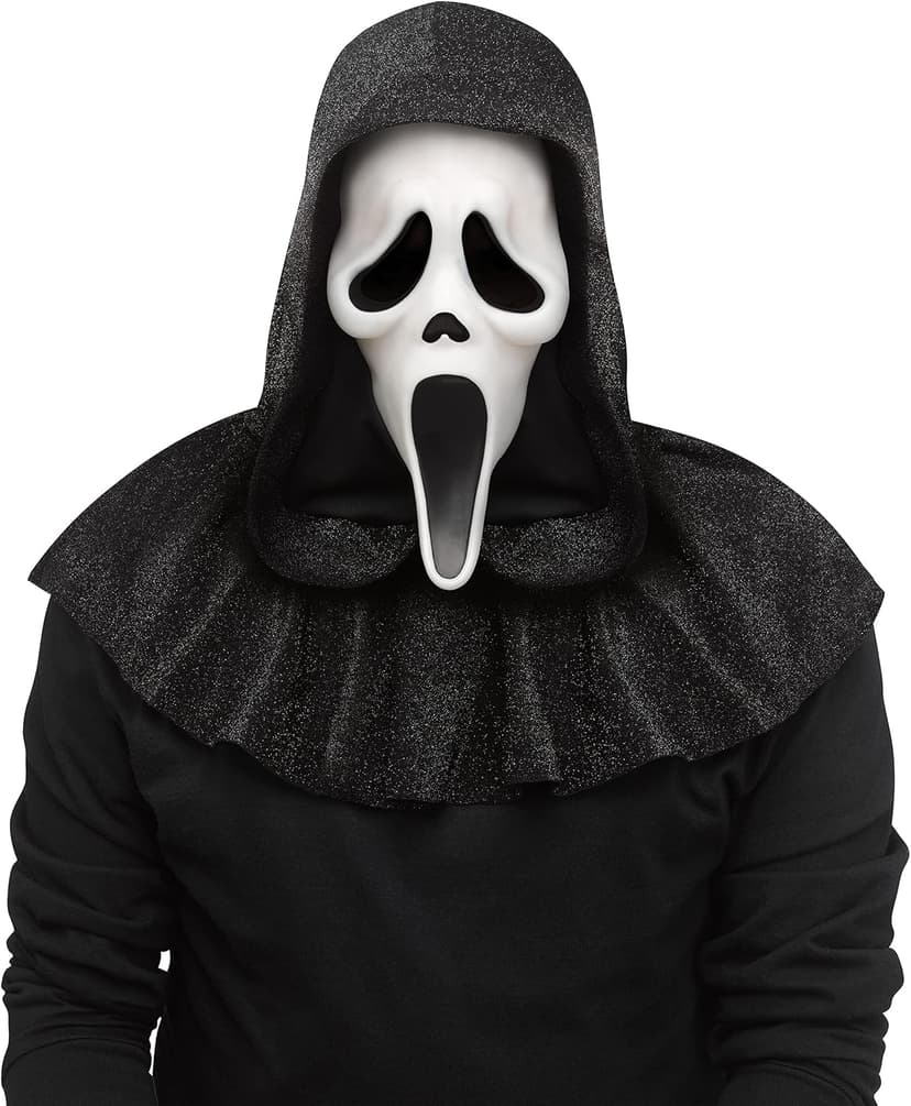 Fun World Officially Licensed 25th Anniversary Ghost Face Mask Costume Accessory, Black, One Size - 1