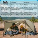 Naturehike Mongar UL Tent [2025 Upgrade] 1.5kg/3.3lb Ultralight Tents,1/2 Person Backpacking Tent,4 modes of use, Waterproof,Hiking tents for Camping with Front Porch,Easy Set up (Grey, 2 person) - 4