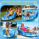 Luxfero Matelas Gonflable Piscine Adultes, 160 x 100 cm Bouée Gonflable Piscine avec Dossier, Matelas Piscine Gonflable avec Porte-Boisson et Porte-Téléphone, Piscine de Bronzage pour Plage et Jardin - 7