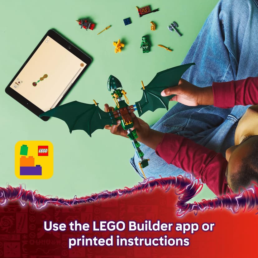 LEGO NINJAGO Lloyd’s Green Forest Dragon Figure - Building Toy with 2 Minifigures for Imaginative Play, Ninja Gift Idea for 6 Plus Year Old Boys, Girls & Dragons Rising Fans 71829 - 7