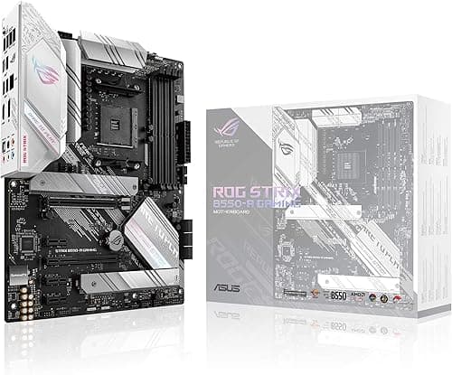 ROG Strix B550-A Gaming Carte mère AMD Ryzen AM4 ATX (PCIe 4.0, 14 phases d'alimentation, Intel 2.5 Gb Ethernet, 2xM.2, ASUS OptiMem II, AI Noise-Canceling Microphone, USB 3.2 Gen 2, Aura Sync)
