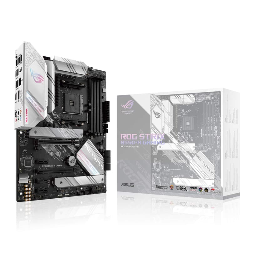 ROG Strix B550-A Gaming Carte mère AMD Ryzen AM4 ATX (PCIe 4.0, 14 phases d'alimentation, Intel 2.5 Gb Ethernet, 2xM.2, ASUS OptiMem II, AI Noise-Canceling Microphone, USB 3.2 Gen 2, Aura Sync) - 1