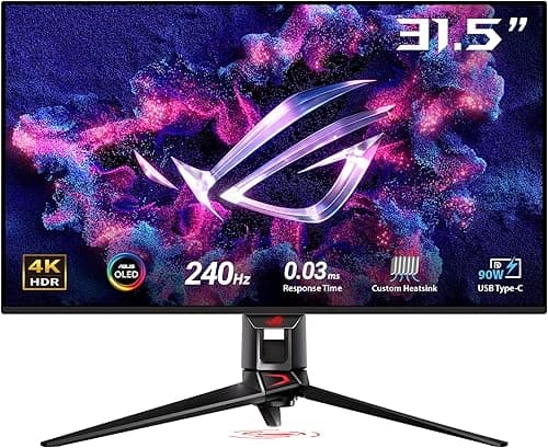 ASUS Moniteur Gaming ROG Swift OLED PG32UCDM ― 32 Pouces, Dalle QD-OLED 4K (3840 x 2160), 240 Hz, 0,03 ms (GTG), Compatible G-Sync®, dissipateur Thermique personnalisé, 99% DCI-P3, 90 W Type-C®