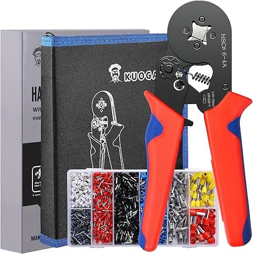 Crimping Pliers Set with 1200 Ferrules - Self-Adjusting Ferrules for All Cross Sections from 0.25 to 10 mm² | Your Complete Wire End Ferrules Set & Crimping Pliers Set