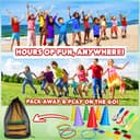 KreativeKraft Kids Games Outdoor Play Equipment for Kids Adults Family Garden Toys Sports Day Kit Egg and Spoon Race Ring Toss Sack Race Bean Bag Snakes and Ladders (8 in 1 Set) - 3
