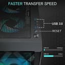 MUSETEX ATX PC Case Pre-Install 6 PWM ARGB Fans, Polygonal Mesh Computer Gaming Case, Opening Tempered Glass Side Panel Mid-Tower Case, USB 3.0 x 2, Black, NN8 - 4