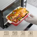 MALACASA Série BAKE, Lot de 4 Plats à Gratin en Céramique avec Poignées, Plats Rectangulaires en Porcelaine Rouge, 3020ml, 2080ml, 1480ml, 850ml, Passe au Lave-vaisselle, Idéaux pour Cuisson et Gratin - 4