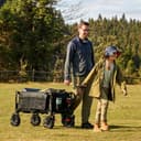 TIMBER RIDGE XXL Chariot de Transport Pliable avec Frein Chariot Plage à roulettes Tout Terrain Roues Amovibles Poignée Réglable Poche Latérale pour Jardin Plage Camping Pique-Nique BBQ Match - 2