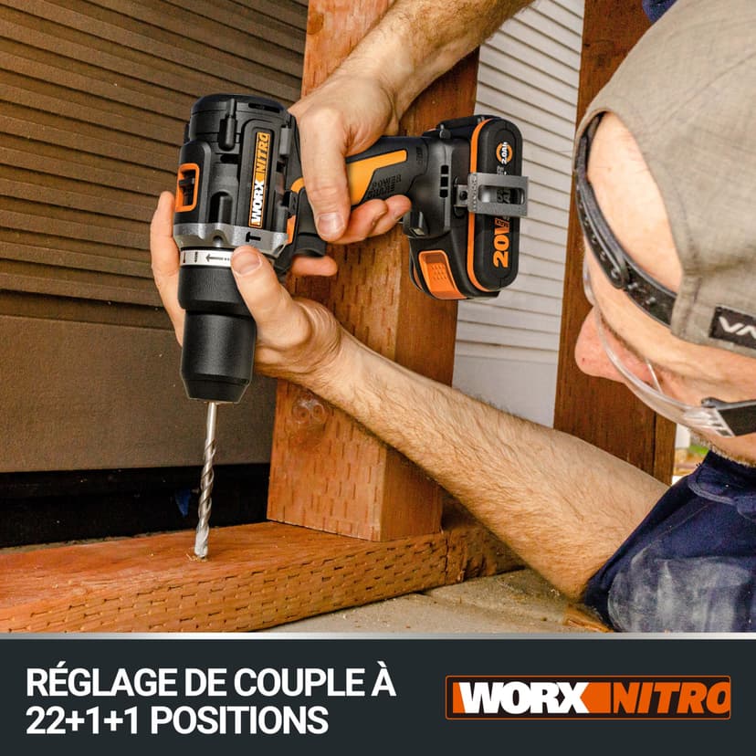 WORX Brushless Hammer Drill 20V | PowerShare |WX352.9 - No Battery, No Charger | Brushless Motor, 13mm Chuck, Variable Speed Control, 22+1+1 Torque Settings - 6