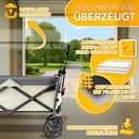 TRESKO® Handcart Foldable with Roof, Cooling Compartment and Side Roller Blinds | Hand Trolley Max. Load 150 kg | Transport Trolley with Solid Rubber Tyres & Parking Brakes (Front & Rear) and 3-Point - 8