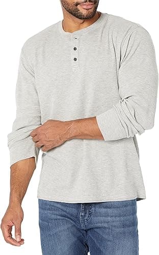 Wrangler Authentics Men's Long Sleeve Waffle Henley Shirt…