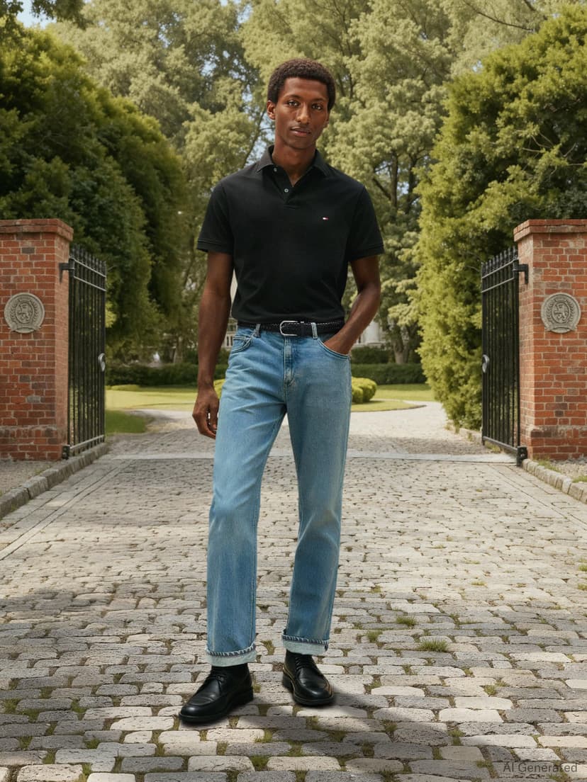 Tommy Hilfiger Men’s Short Sleeve 1985 Regular Fit Polo Shirt, Black (Black), XS - 3