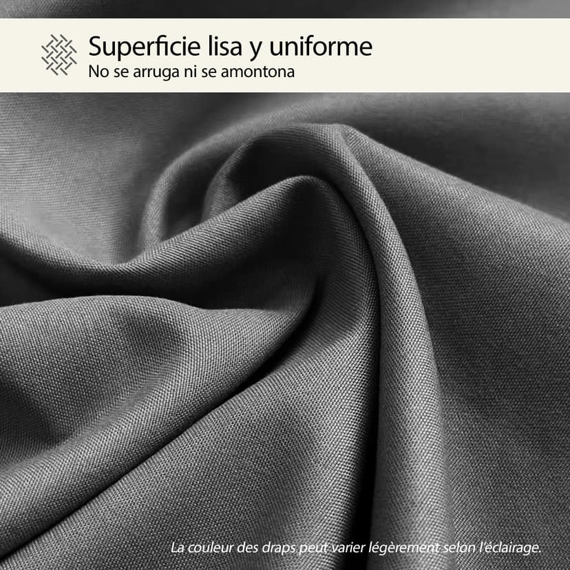H HANSEL HOME Fitted Sheet, Breathable and Soft Microfibre, Height 30 cm, 360° Elastic – Fitted Sheet 150 x 190/200 cm – Dark Grey - 3