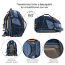 Kurgo G-Train Dog Carrier Backpack - Comfortable Travel Bag for Pets Up to 11 kg - Waterproof Bottom - Multi-Compartment Pack - Dog Hiking Gear - Rugged Adventure Backpack - Navy Blue - 4