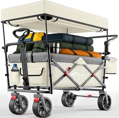 TRESKO® Handcart Foldable with Roof, Cooling Compartment …