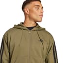 adidas Men's ESSENTIAL THREE STRIPES FLEECE ZIPPER HOODIE, olive strata/black, L - 5