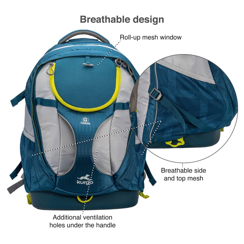 Kurgo G-Train Pack, Carrier Backpack for Small Dogs and Cats, Ideal for Hiking or Travel, Waterproof Bottom, Ink Blue - 3