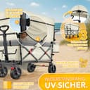 TRESKO® Handcart Foldable with Roof, Cooling Compartment and Side Roller Blinds | Hand Trolley Max. Load 150 kg | Transport Trolley with Solid Rubber Tyres & Parking Brakes (Front & Rear) and 3-Point - 7