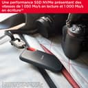 SanDisk 1To Extreme Disque SSD externe, Portable SSD des vitesses allant jusqu'à 1050 Mo/s en lecture, 1000 Mo/s en écriture, USB-C Résistance à la poussière et à l'eau classée IP65, Disque SSD NVMe externe, Noir - 4