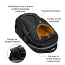 Kurgo G-Train Sac à Dos de Transport pour Petits Chiens et Chats, Sac de Voyage et Randonnée avec Fond étanche, Encre Bleue - 3