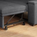 Xbro 2 Seater Convertible Sofa Bed 156 cm, Sofa with Storage and Adjustable Backrest 3 Positions, Compact Sofa for Living Room Studio Small Space, 156 x 74 x 84 cm (Dark Grey) - 8