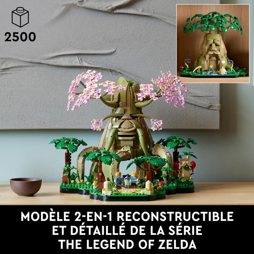 LEGO The Legend of Zelda Vénérable Arbre Mojo 2-en-1 - Kit de décoration Collector - Princesse Zelda & 3 minifigurines de Link - Set de Construction pour Adulte - Cadeau pour Fans de Jeux vidéo 77092 - 2