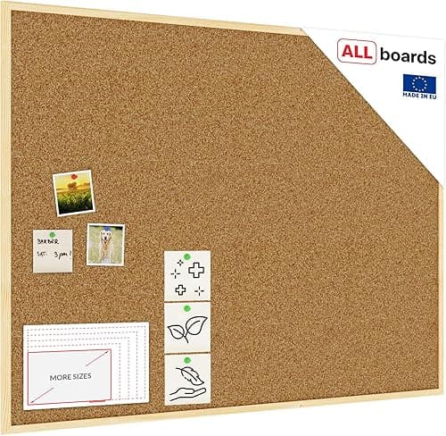 ALLboards Cork Board with Wooden Frame 120x90cm(1200x900mm), Corkboard Bulletin Board Notice Board