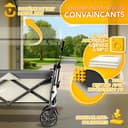 TRESKO® Chariot de courses pliable avec toit, compartiment réfrigéré et stores latéraux | Charrette à main pouvant supporter jusqu'à 150 kg | Chariot de transport avec pneus en caoutchouc plein et - 5