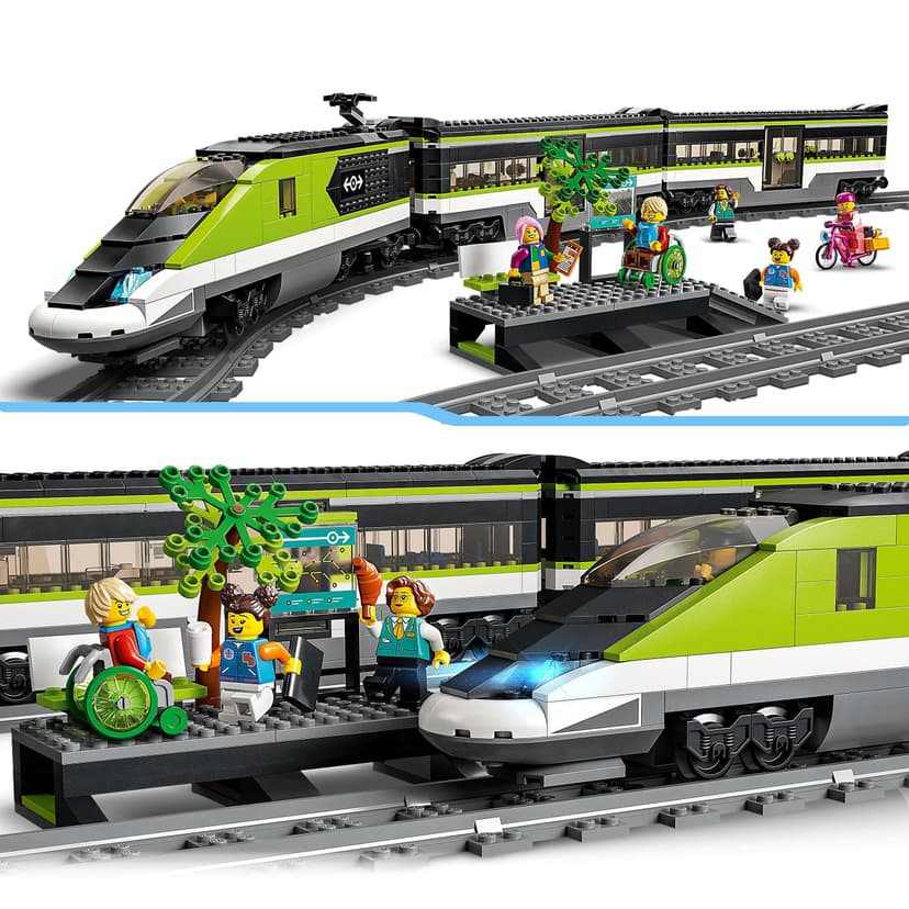 LEGO City Express Passenger Train Set - incl. a Remote Controlled Train Toy with Working Headlights, 2 Coaches, 24 Track Pieces & 6 Minifigures - Gift for 7+ Year Old Boys & Girls - 60337 - 4