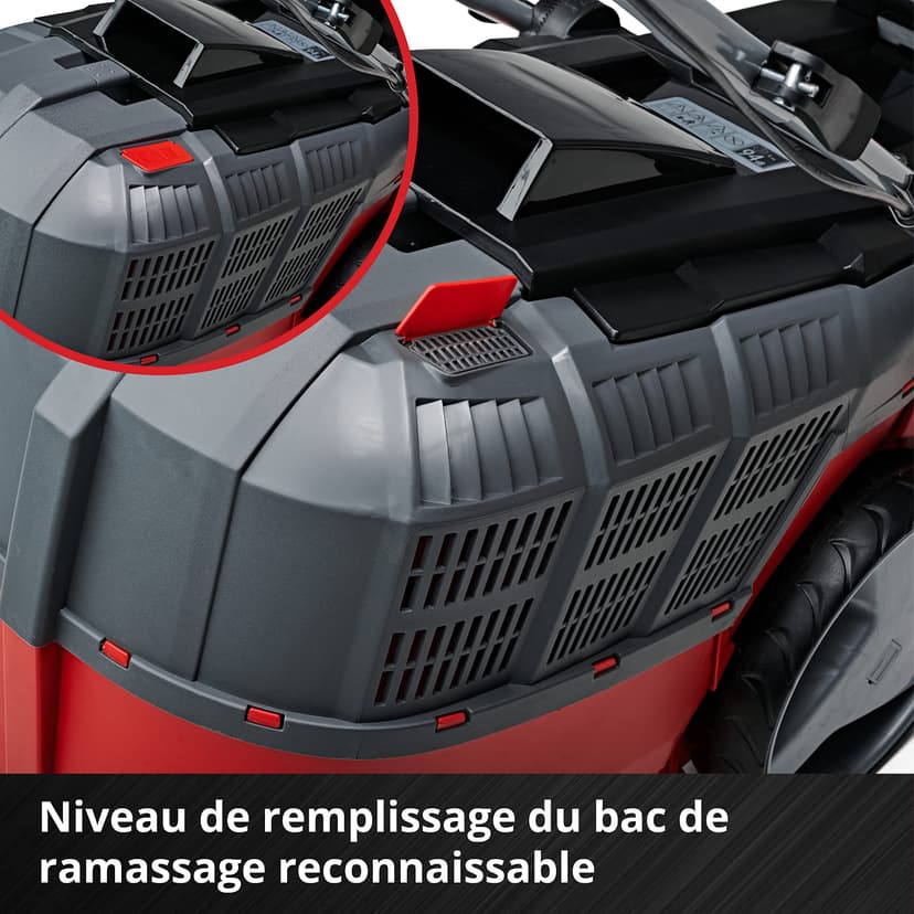 Einhell Tosaerba a batteria GE-CM 43 Li M Kit Power X-Change (36V, 43 cm larghezza di taglio, fino 600 m², Brushless, funzione mulching, 63L sacco raccoglitore, incl. 2x 4,0Ah + 2x caricabatterie) - 9