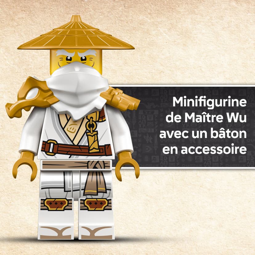 LEGO Ninjago Le Dragon Gardien - Maquette de Figurine de Dragon Articulée - Minifigurine de Maître WU & Présentoir Pittoresque Imitation Roche - Cadeau pour Garçon dès 14 Ans 71847 - 6