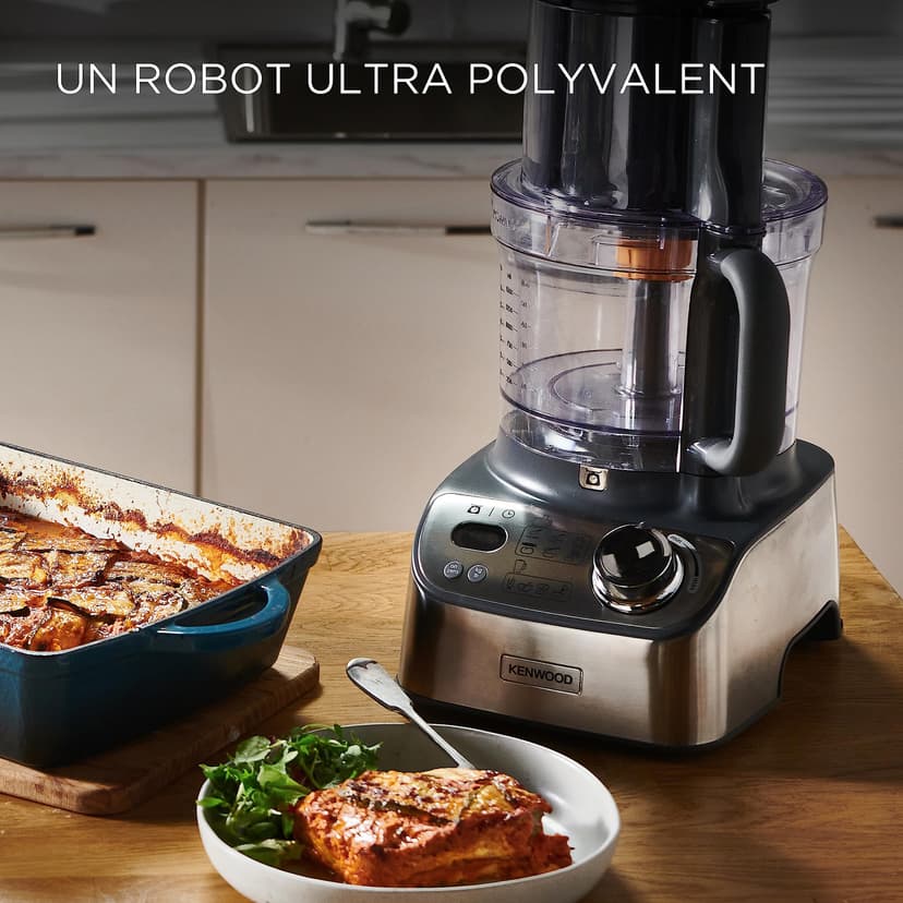 Kenwood MultiPro XL Weigh+ FDM72.990SS Robot de cuisine compact, avec balance et minuterie intégrées, récipient de travail de 3 l, vitesse variable, bac de remplissage XL, 1000 W, argenté - 9