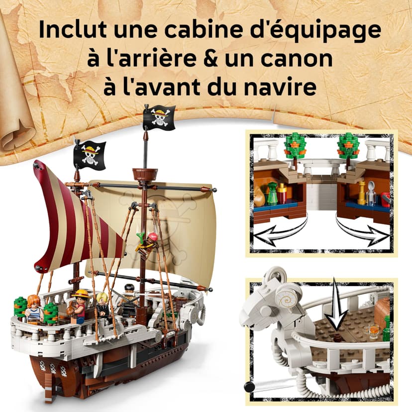 LEGO ONE PIECE The Going Merry Pirate Ship Toy - Play & Display Boat Model with 5 Minifigures incl. Luffy, Zoro & Nami - Anime Gift for 10+ Year Old Boys, Girls & Fans - 75639 - 4