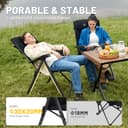 TIMBER RIDGE Camping Chairs for Adults Heavy Duty, Oversized Folding Garden Chair, High Back Outdoor Chair Luxury for Caravan Dining Beach Picnic, Adjustable 4-Position, Support 150kg, Black - 2