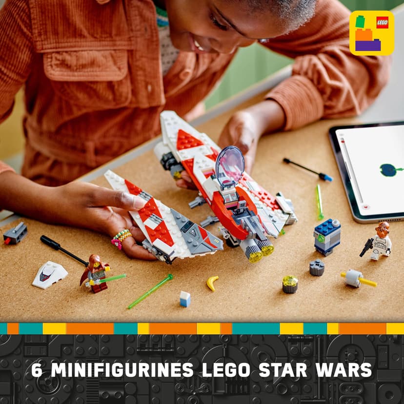 LEGO Star Wars Jedi Bob’s Starfighter Buildable Toy Vehicle for 8 Plus Year Old Boys & Girls, with 2 Character Minifigures and a Droid figure, Birthday Gift Idea for Kids and Fans 75388 - 6