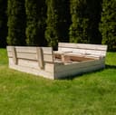 MAMOI® Bac a Sable avec Bache | Bac a Sable en Bois avec Couvercle, Enfant | (Naturel) - 4