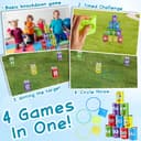 KreativeKraft Jeux d'Extérieur Enfant Adulte et Famille Kit Sport Course aux Oeufs et Cuillère Enfant Jeu des Anneaux Sacs de Courses (Ensemble 8 en 1) - 4