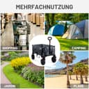 TIMBER RIDGE XXL Chariot de Transport Pliable avec Frein Chariot Plage à roulettes Tout Terrain Roues Amovibles Poignée Réglable Poche Latérale pour Jardin Plage Camping Pique-Nique BBQ Match - 7