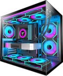 H3 ATX PC Case - Pre-Installed 6 Infinity Mirror PWM ARGB Fans, Compact ATX Dual Chamber Mid Tower Gaming PC Case, with Type-C 3.2 (Black, H3) - 1