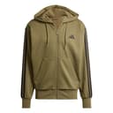 adidas Men's ESSENTIAL THREE STRIPES FLEECE ZIPPER HOODIE, olive strata/black, L - 1
