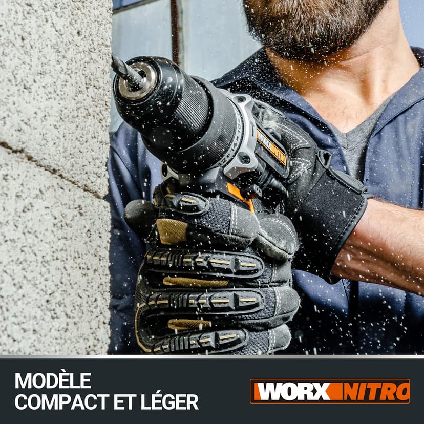 Worx WX352 20V 2.0Ah 2 Bat Brushless Hammer Drill - 6