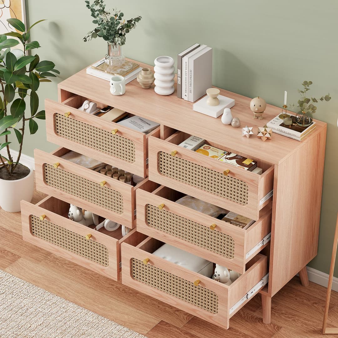 Mutuolux Commode Chambre | Commode 6 Tiroirs Bois pour Sa…