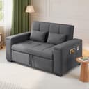 Xbro 2 Seater Convertible Sofa Bed 156 cm, Sofa with Storage and Adjustable Backrest 3 Positions, Compact Sofa for Living Room Studio Small Space, 156 x 74 x 84 cm (Dark Grey) - 4