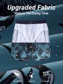 Arcweg Mens Board Shorts Swimming Shorts Quick Dry Men Swim Shorts & Trunks Beach Shorts Long with Multi-Pockets Surf Gray Blue Gradient XXL(UK) - 5